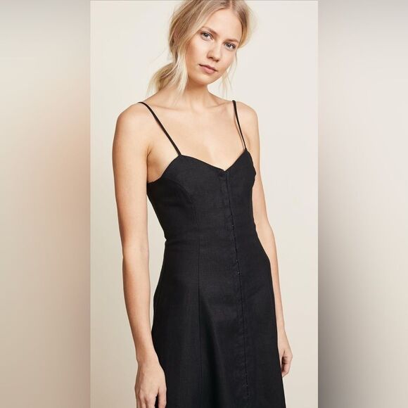 NEW MARA HOFFMAN ROBYN Linen/hemp midi dress in black - Picture 6 of 11